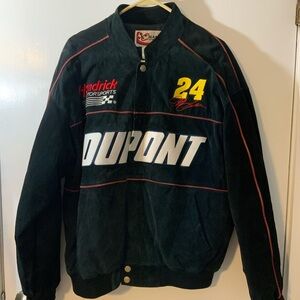 Vintage Jeff Gordon #24 Chase Authentics Black suede Bomber Jacket